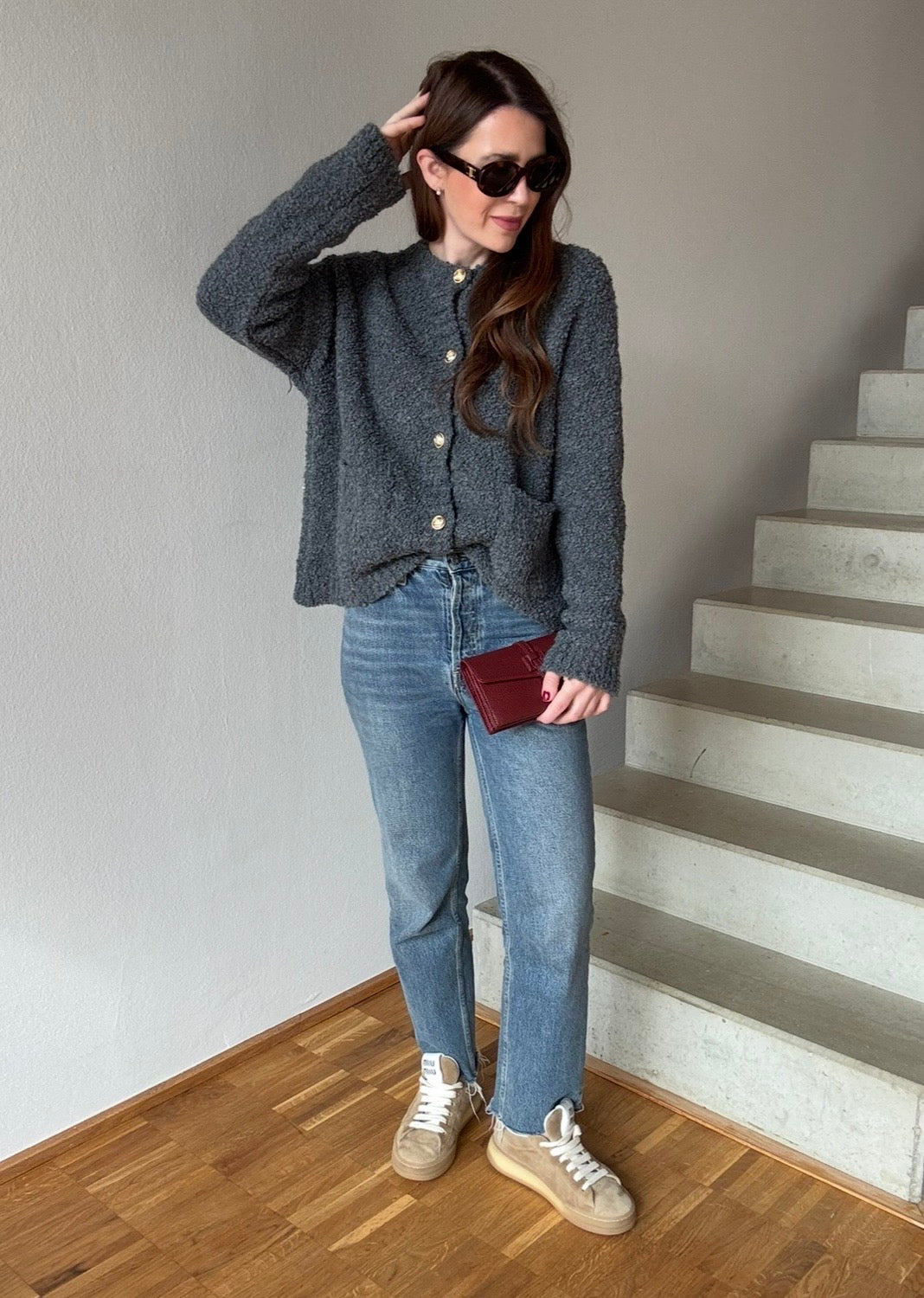 Strickcardigan - Grau