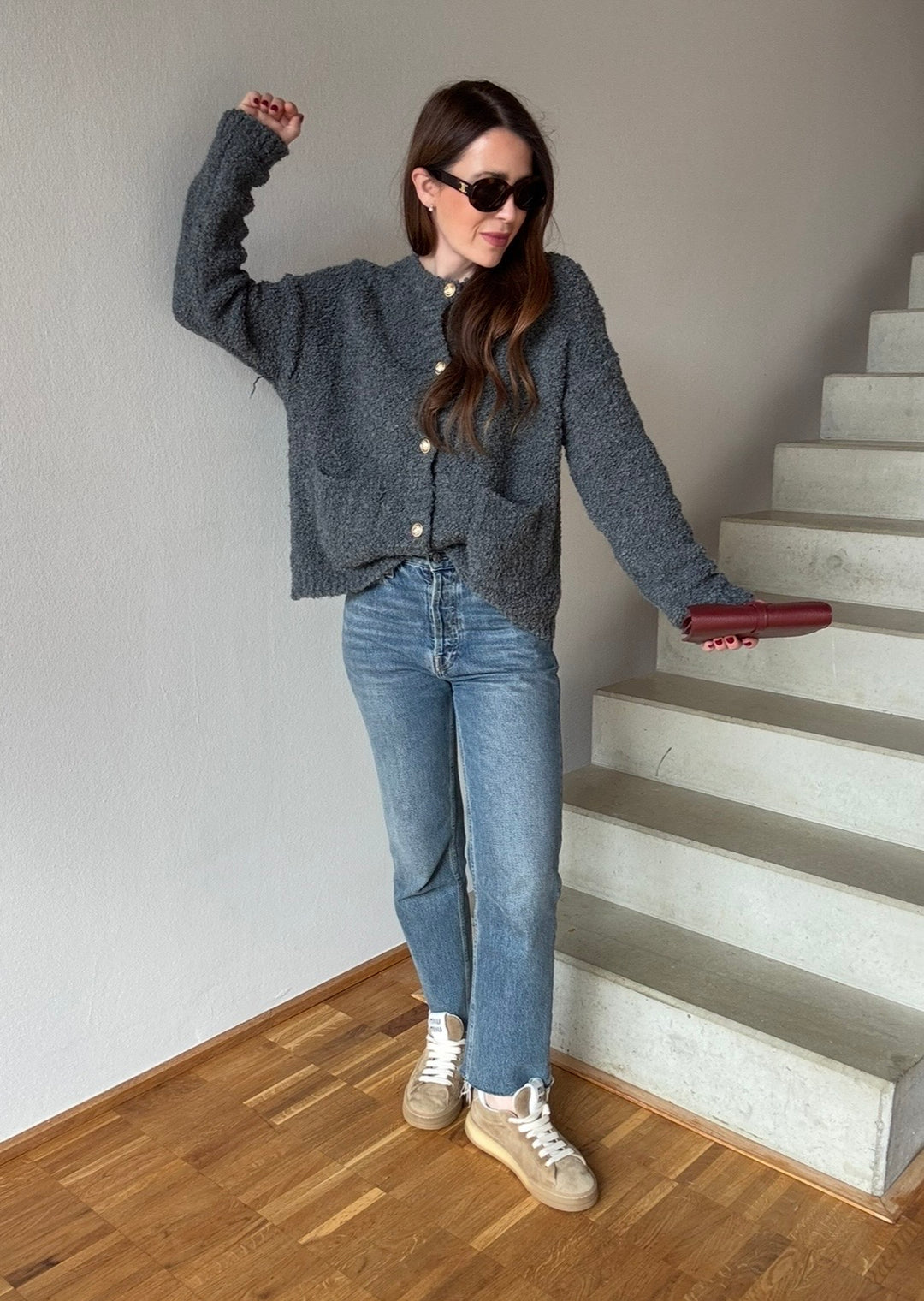 Strickcardigan - Grau