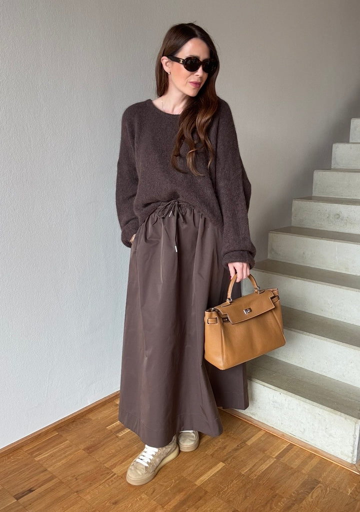 Weiter Pullover - Schokobraun
