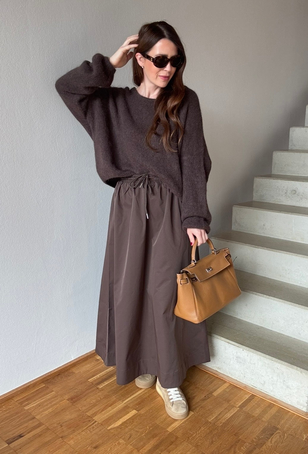 Weiter Pullover - Schokobraun