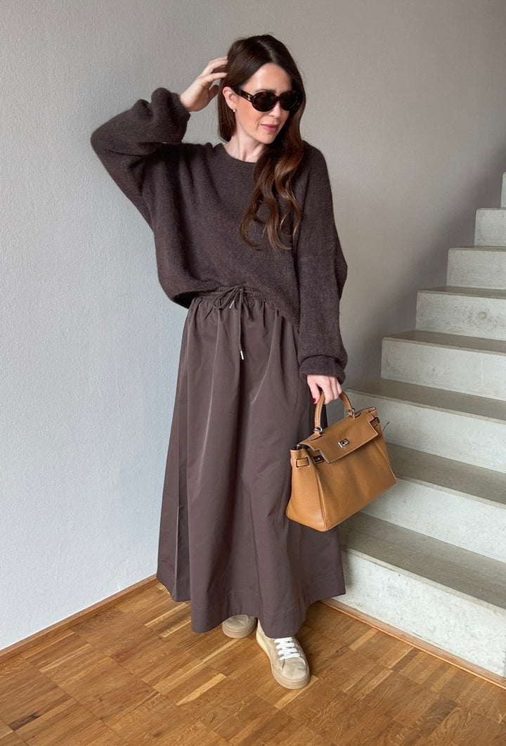 Weiter Pullover - Schokobraun