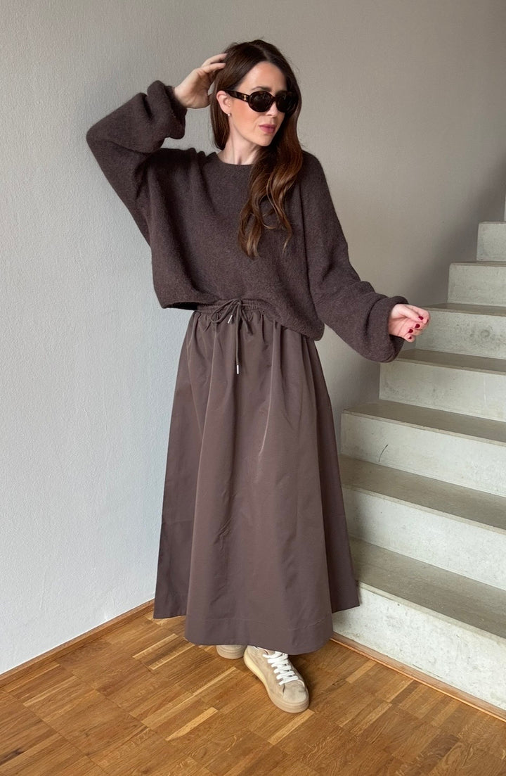 Weiter Pullover - Schokobraun