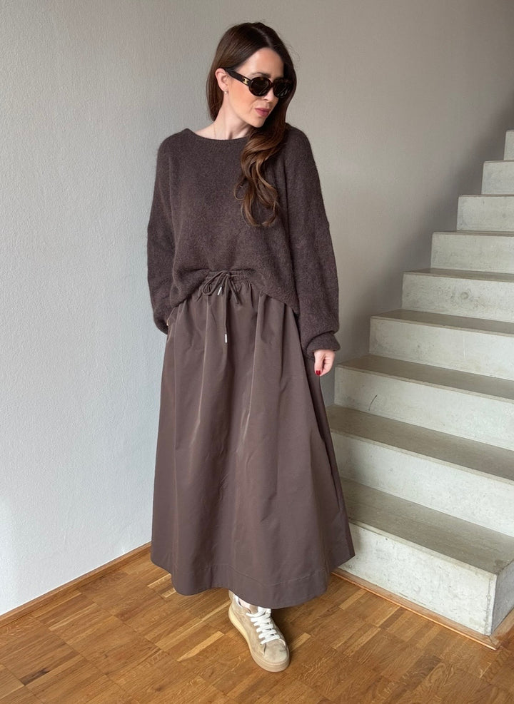 Weiter Pullover - Schokobraun