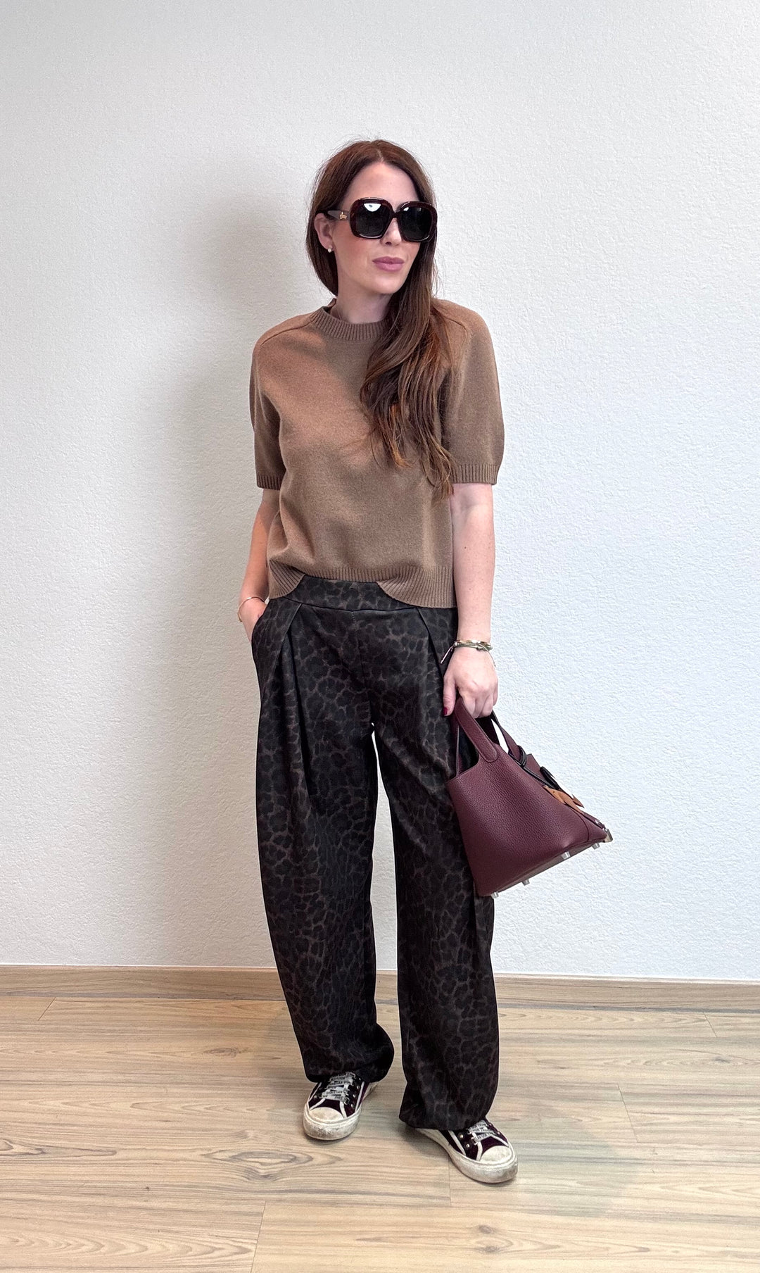 Butterstoff Hose mit Print
