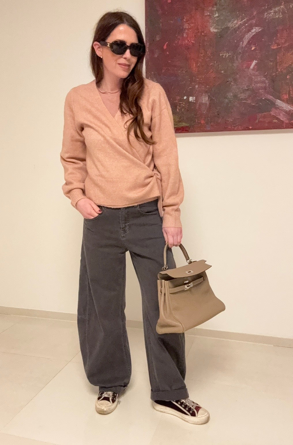 Wickelstrickjacke - Rose