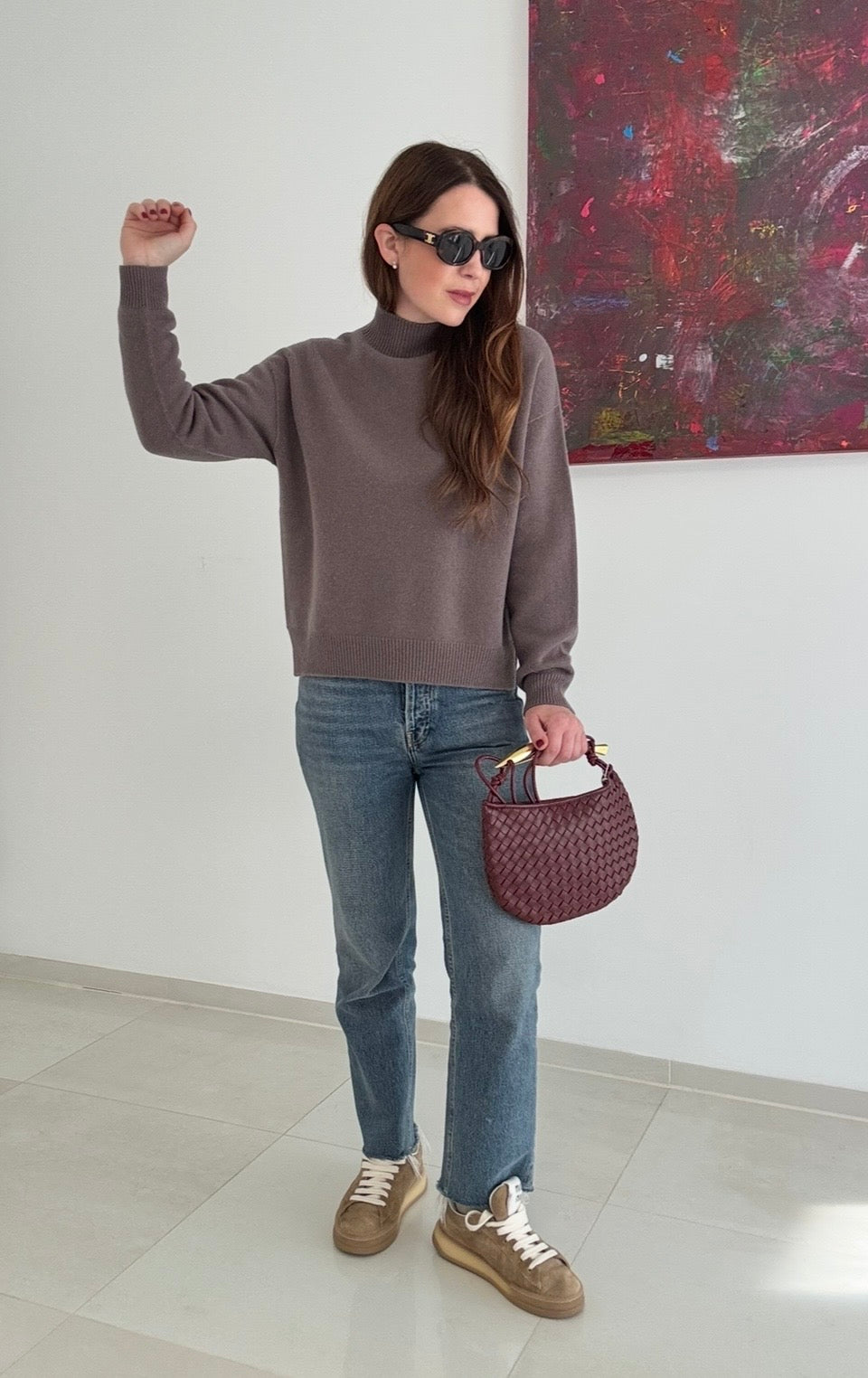 Pullover 100% Wolle - Taupe