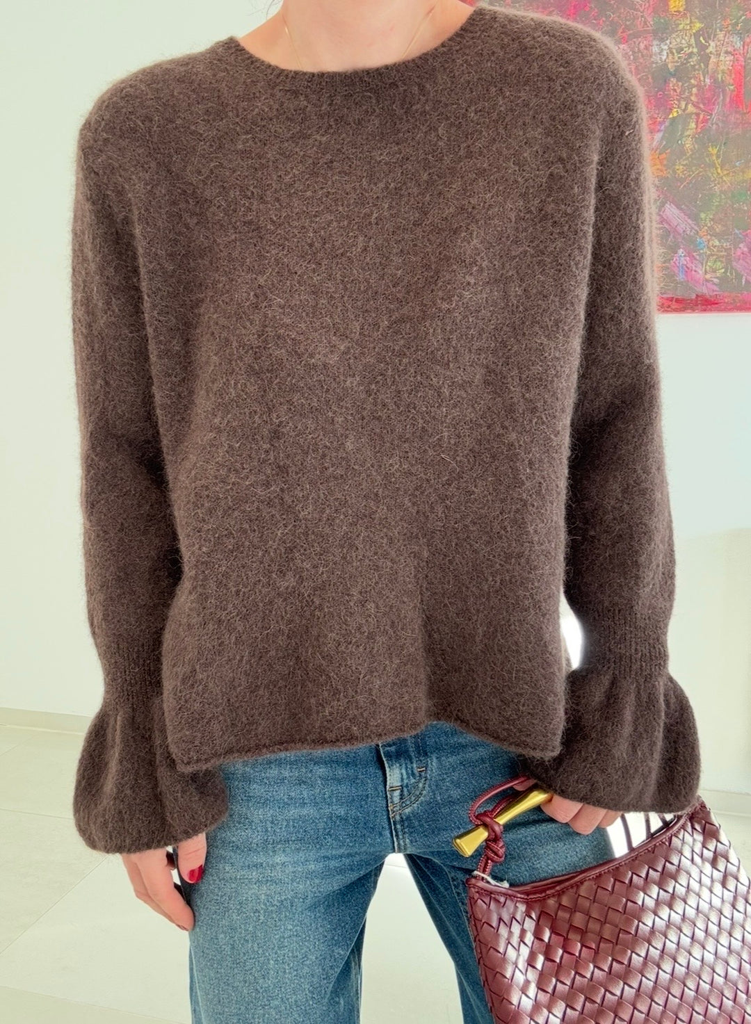 Baby-Alpaka-Pullover - Braun