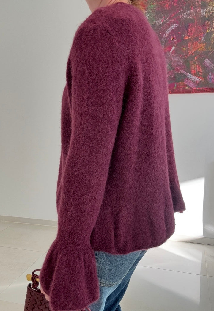 Baby-Alpaka-Pullover - Burgunder