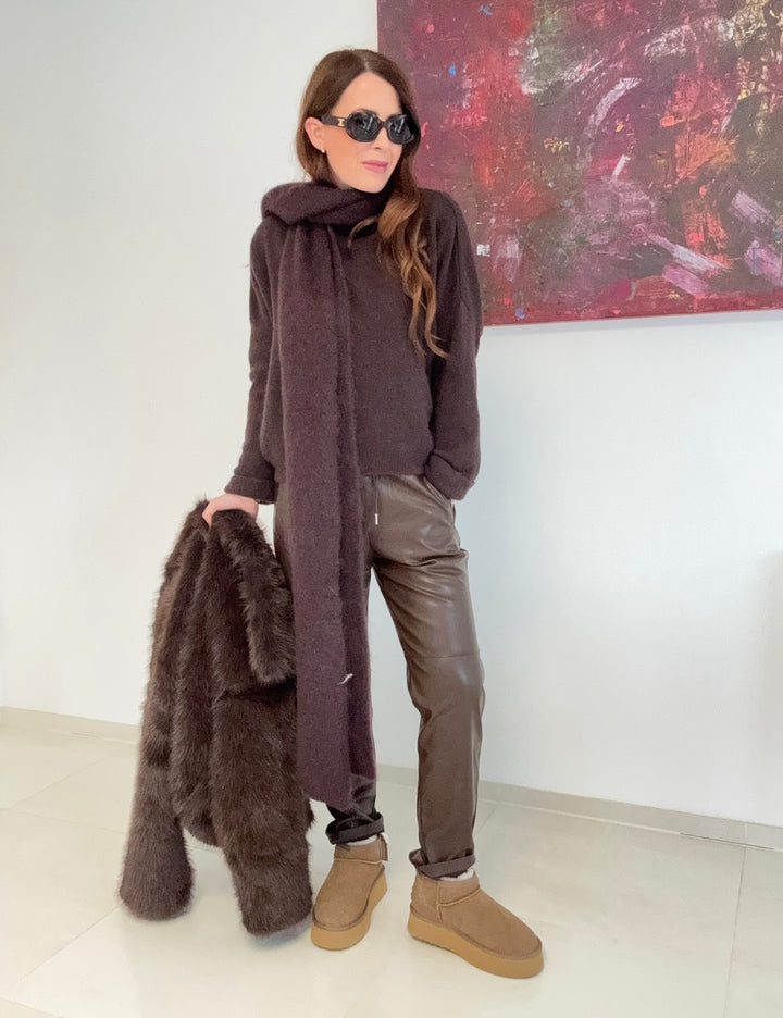 Baby-Alpaka Pullover - Mokka