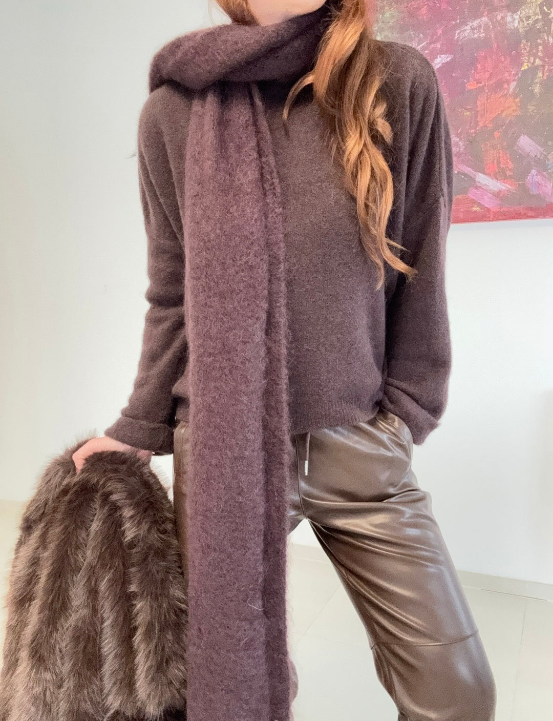 Baby-Alpaka Pullover - Mokka