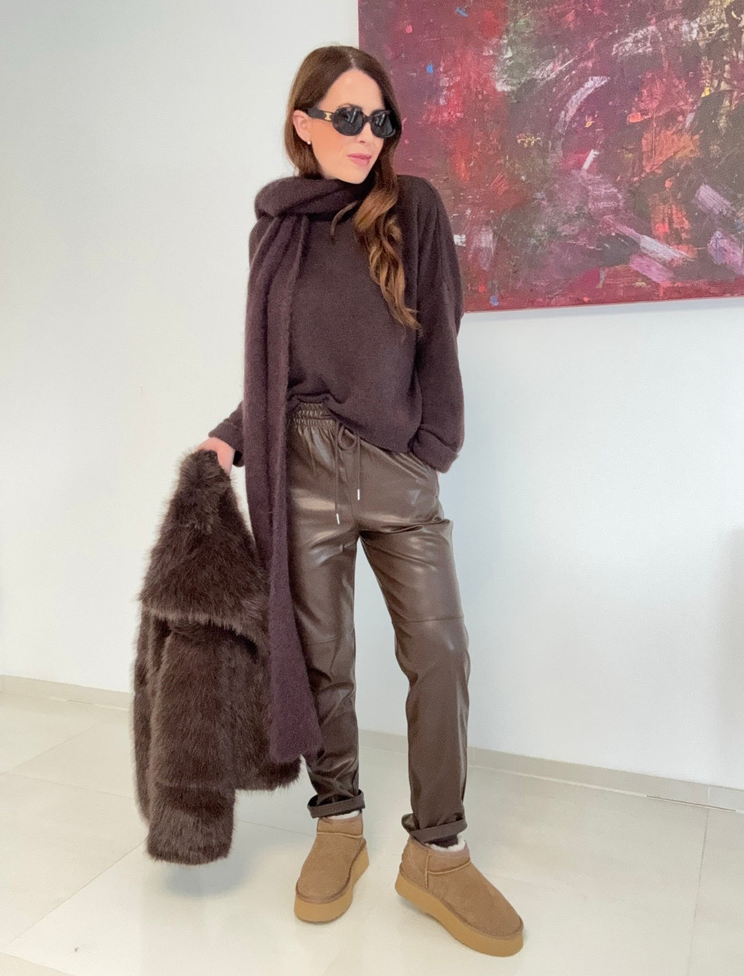 Baby-Alpaka Pullover - Mokka