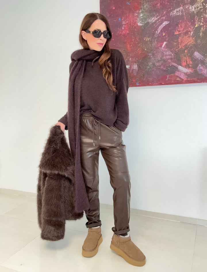 Baby-Alpaka Pullover - Mokka