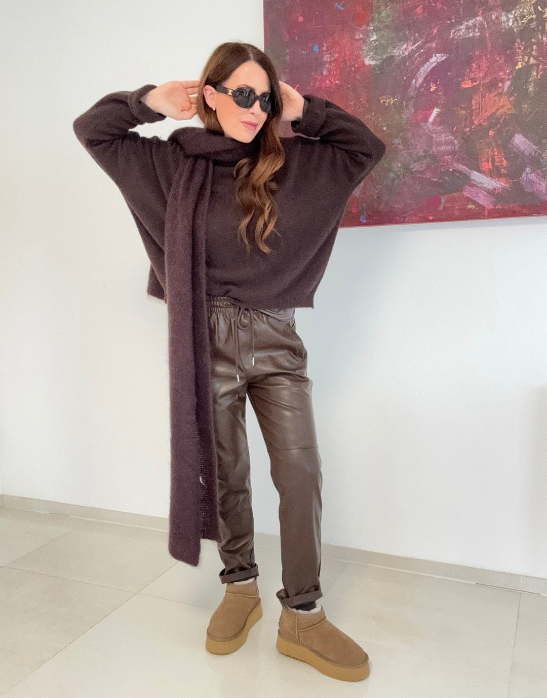 Baby-Alpaka Pullover - Mokka