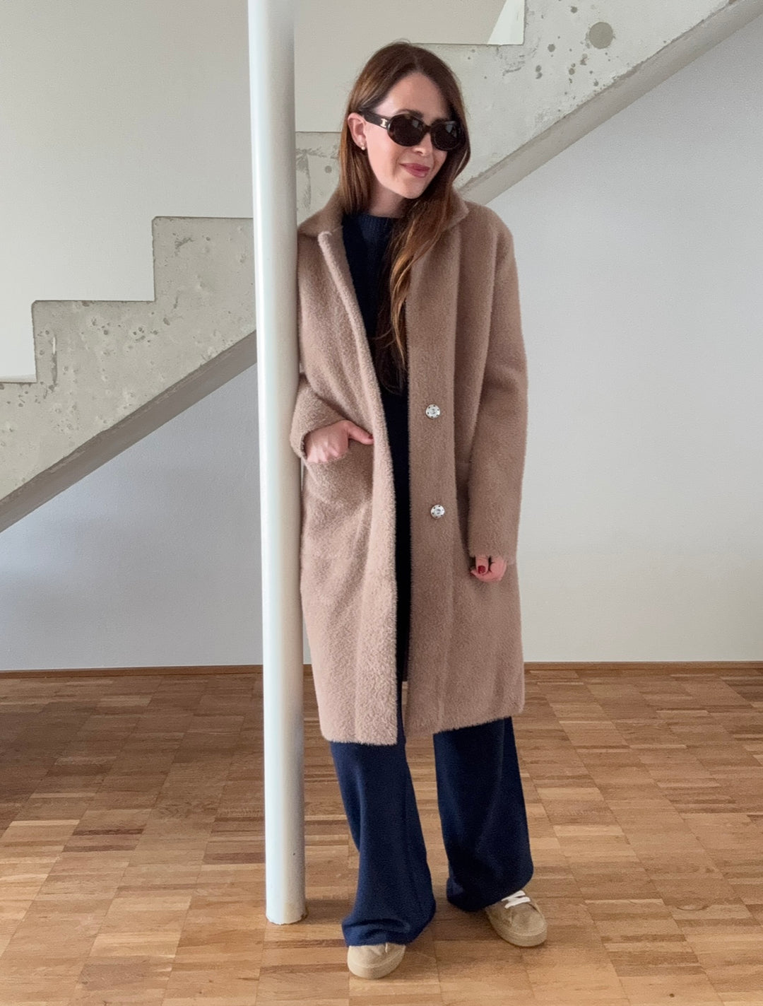 Maxi-Mantel - Beige