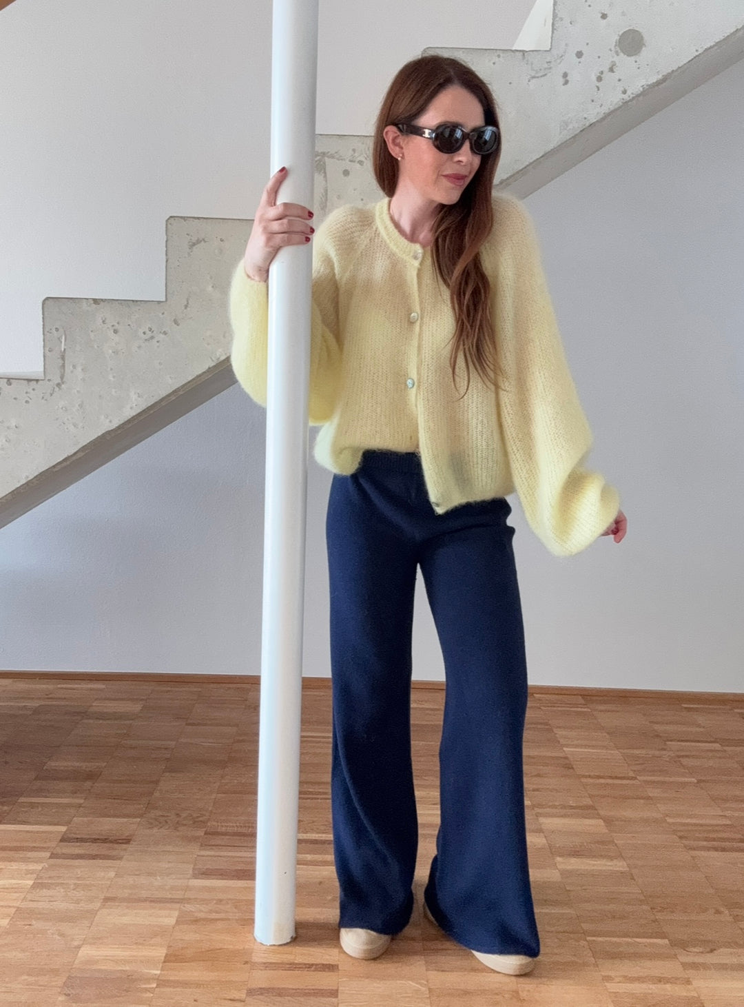 Mohair-Cardigan - Gelb