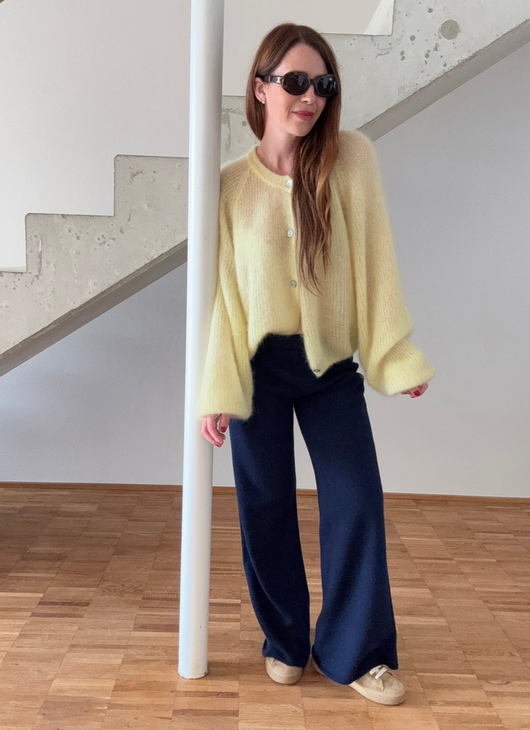 Mohair-Cardigan - Gelb