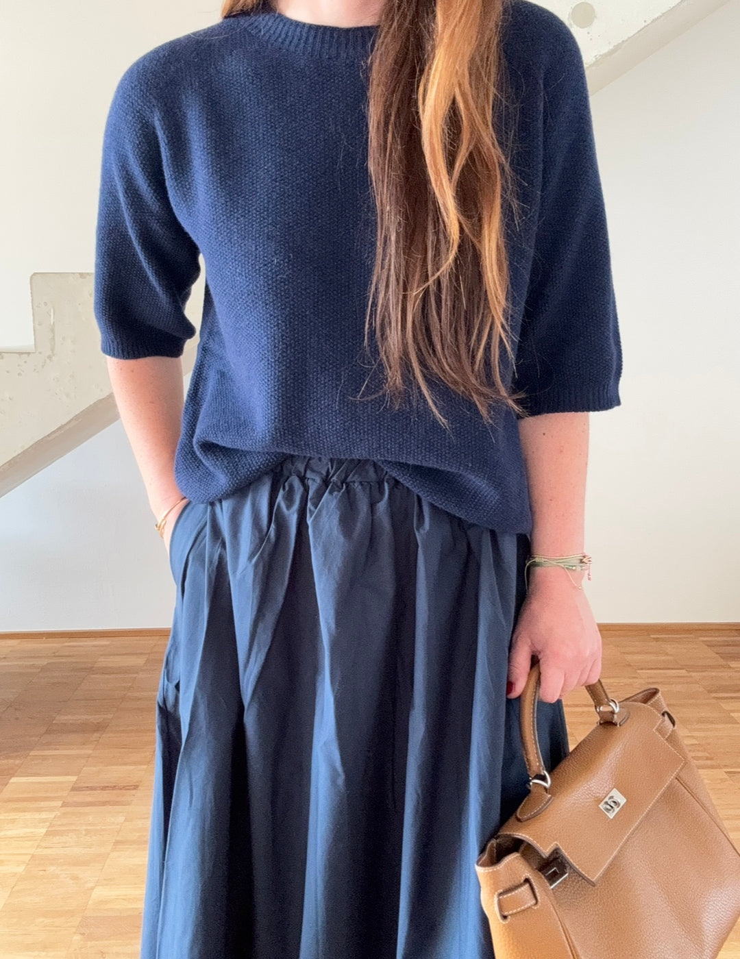 Luftiger Rock mit Taschen - Navy