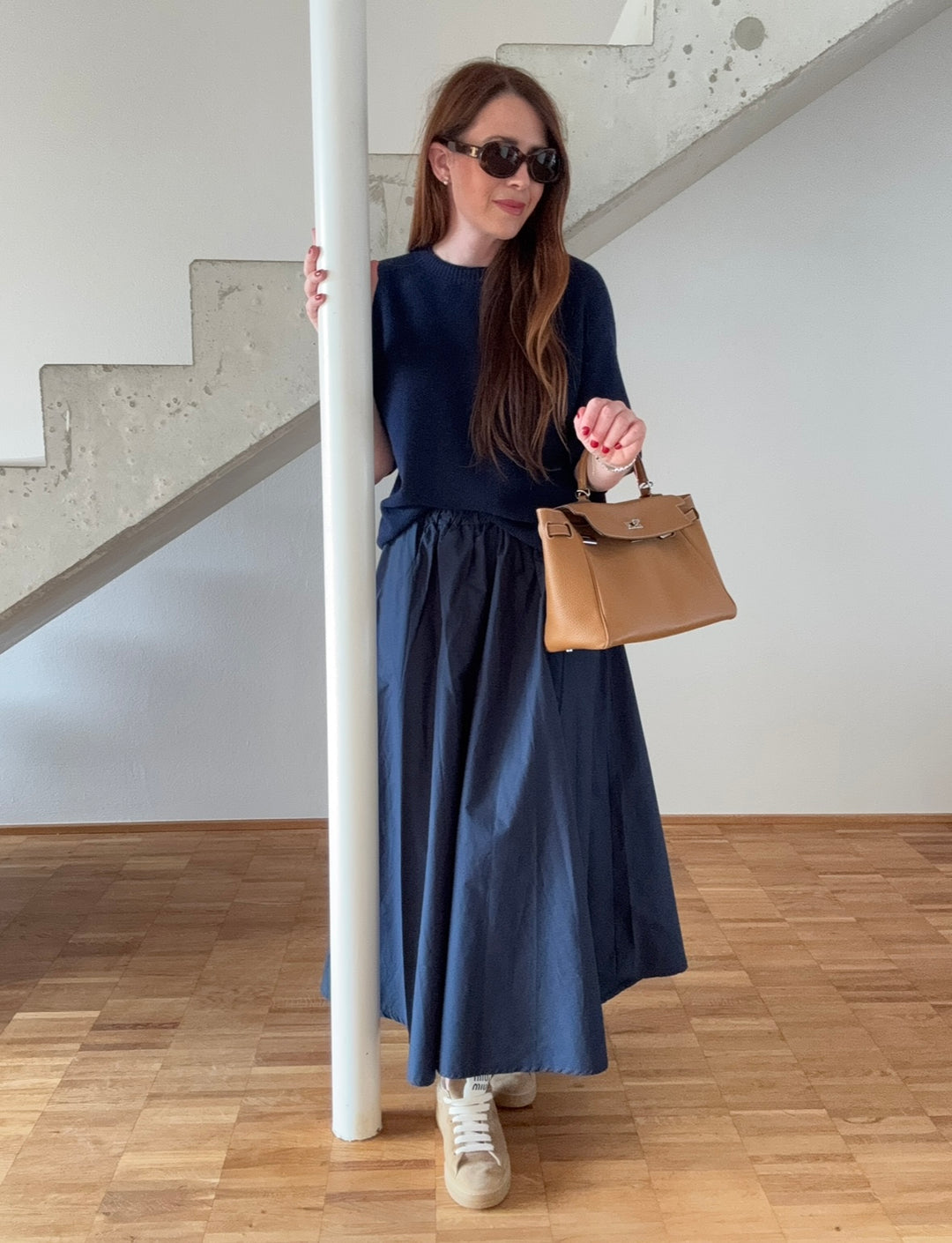 Luftiger Rock mit Taschen - Navy