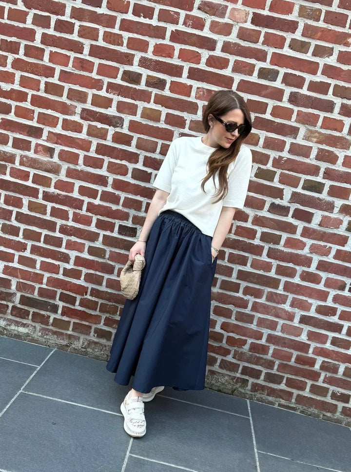 Luftiger Rock mit Taschen - Navy