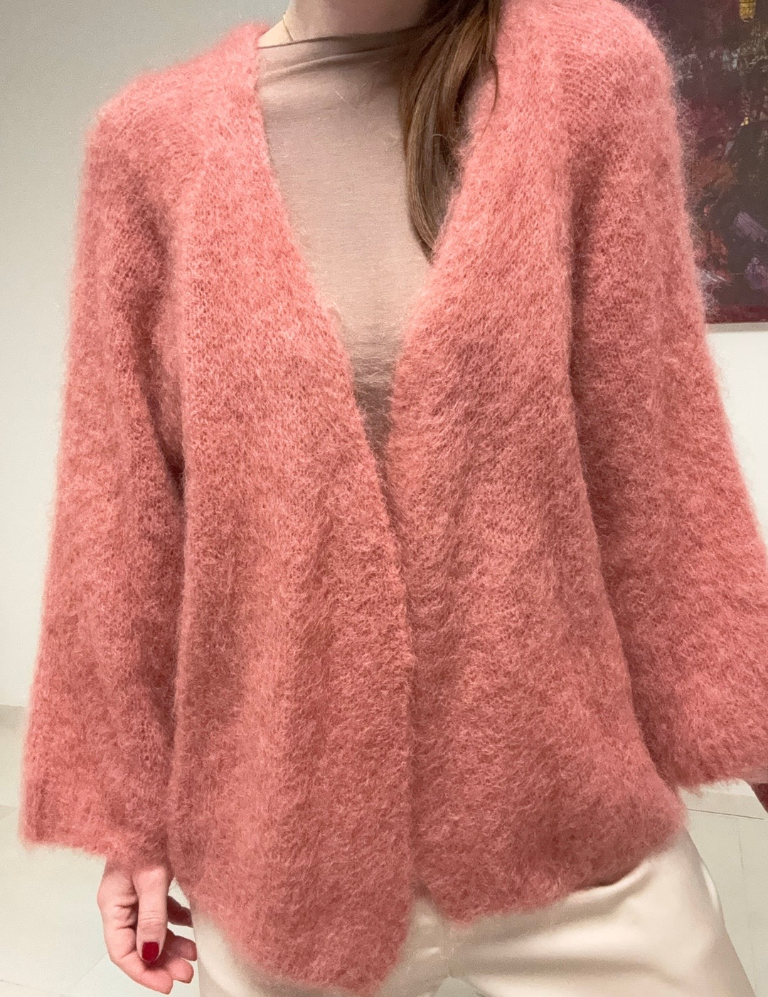 Mohair Cardigan - Rose