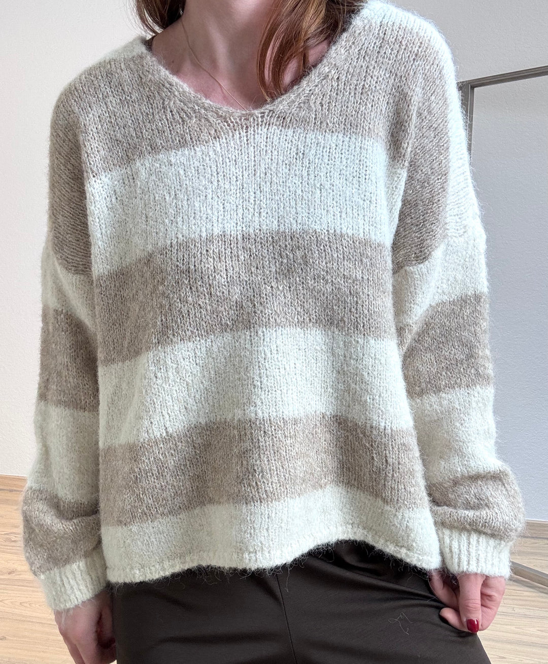 Pullover mit Alpaka - Beige