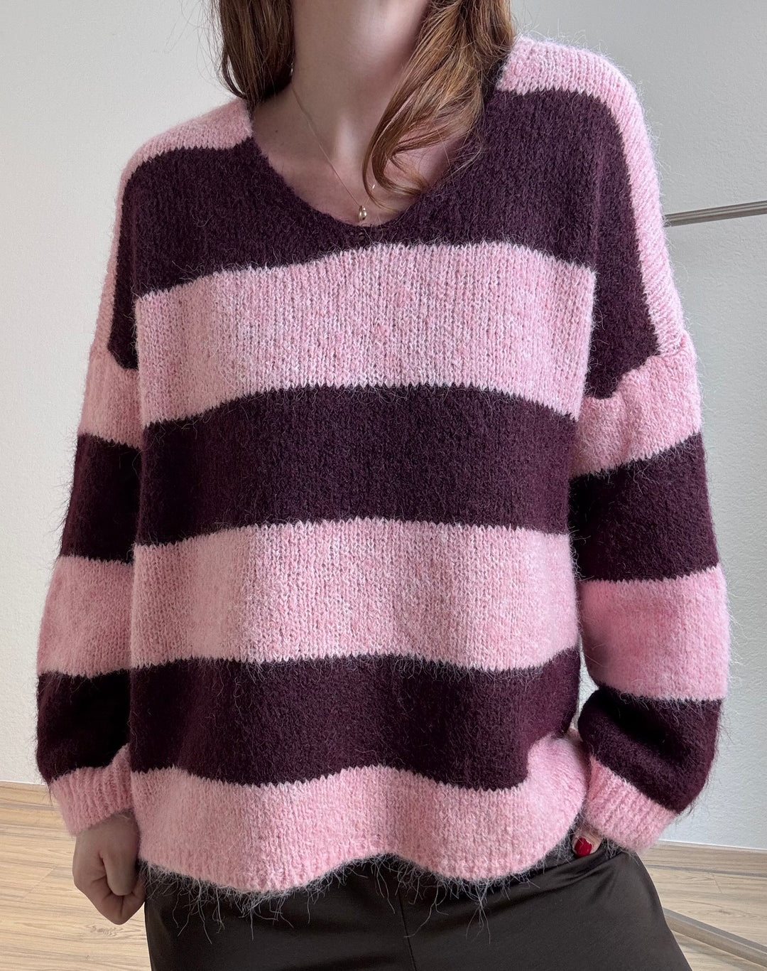 Pullover mit Alapka - Burgunder