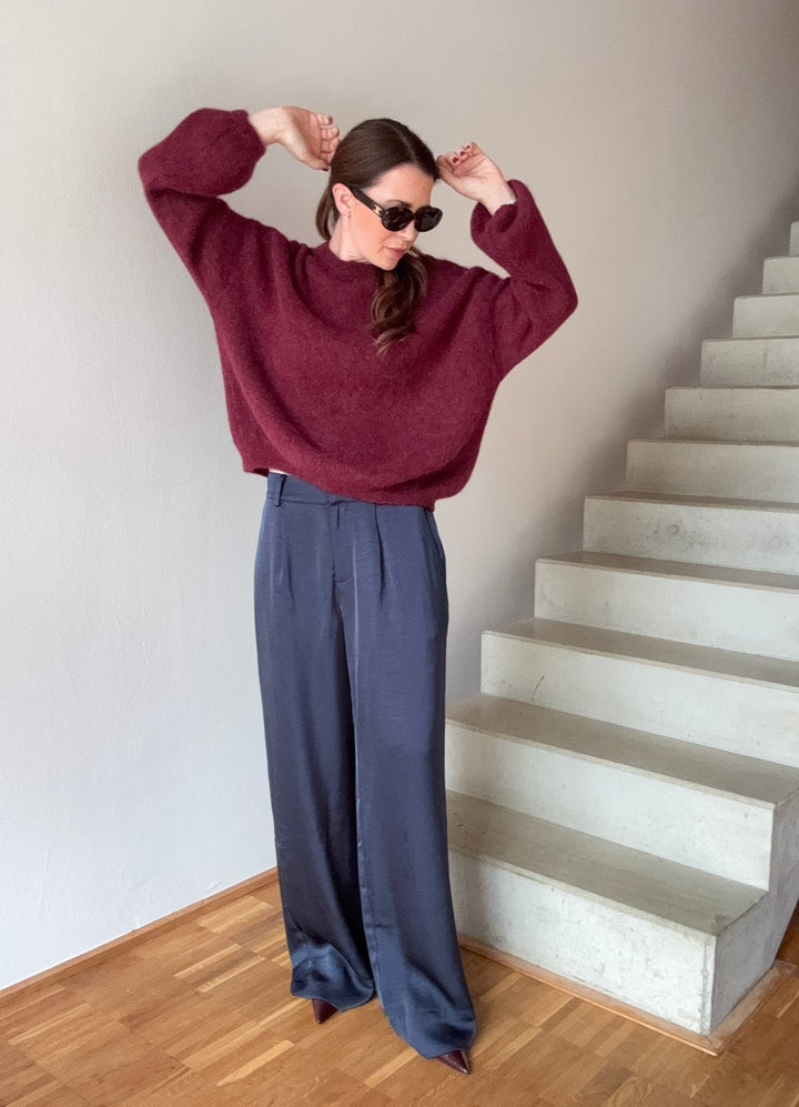 Verspielter Pullover - Burgunder