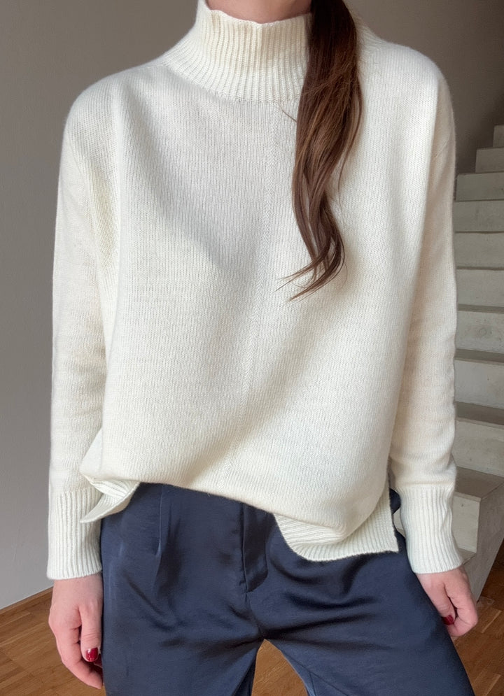 Rollkragenpullover mit Kaschmir - Creme