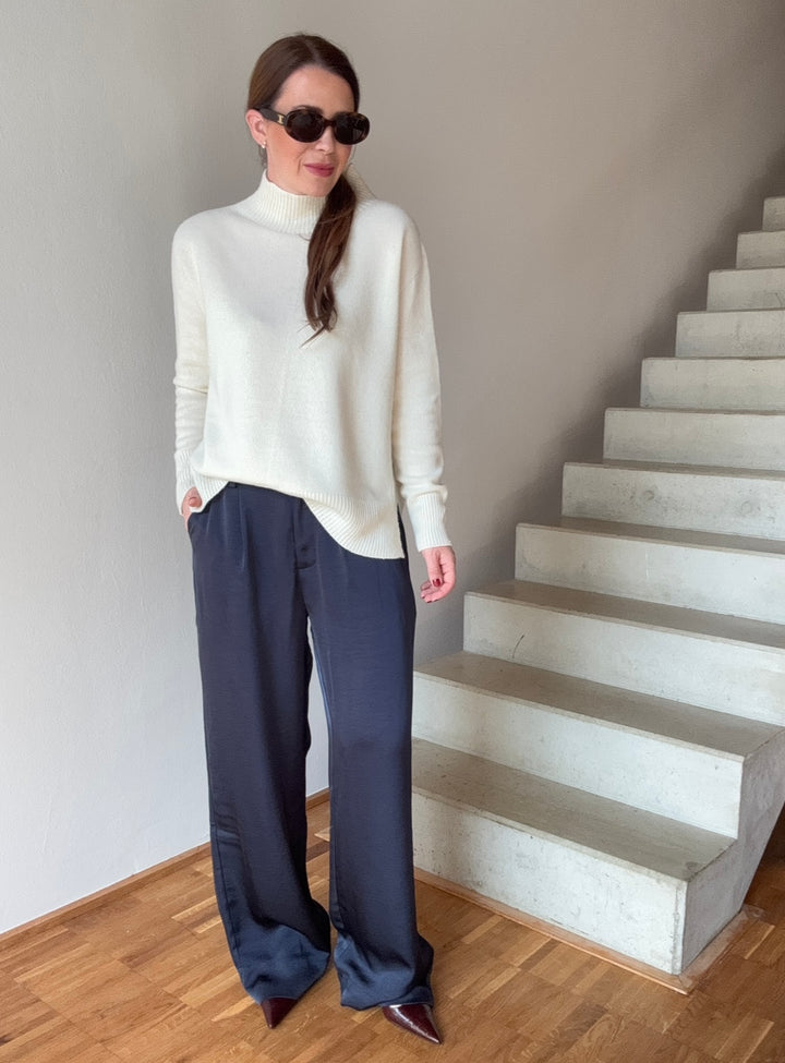 Rollkragenpullover mit Kaschmir - Creme
