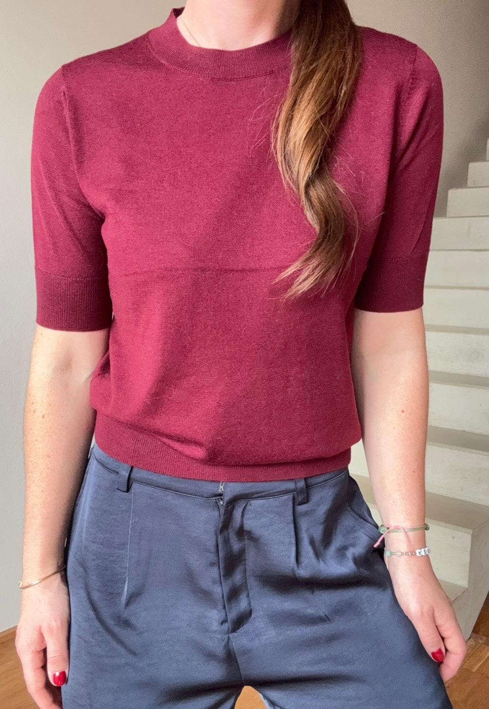 Basic-Shirt - Burgunder