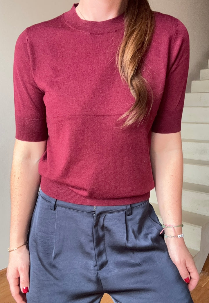 Basic-Shirt - Burgunder