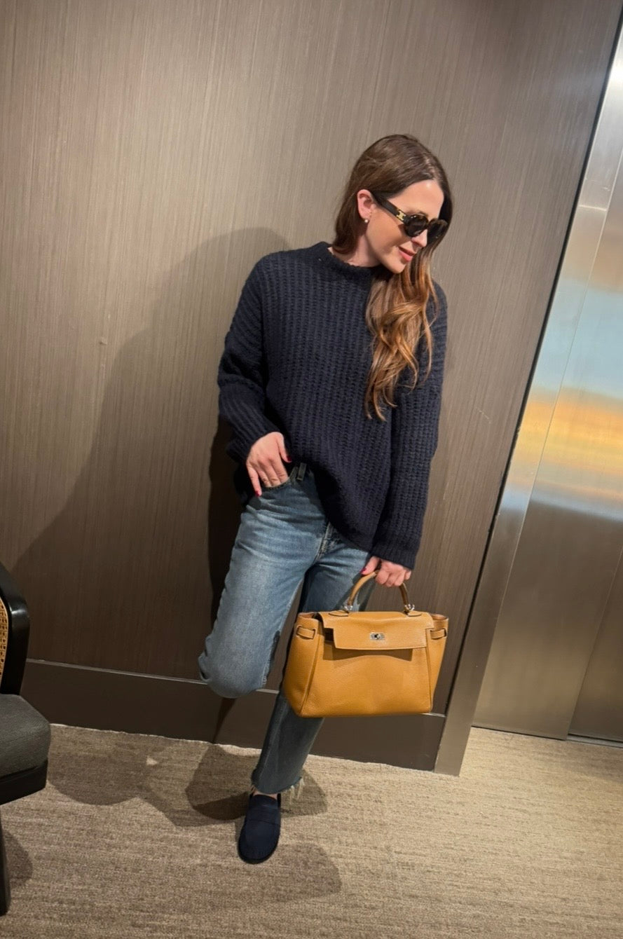 Oversize-Strickpullover - Navy