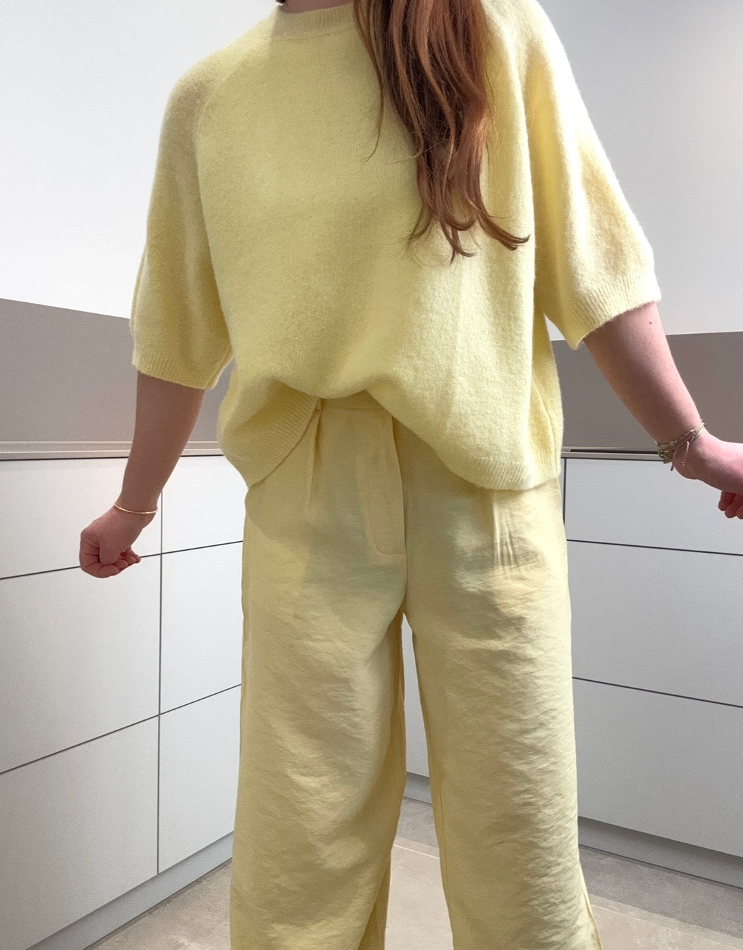 Strickshirt mit Baby-Alpaka - Gelb 57