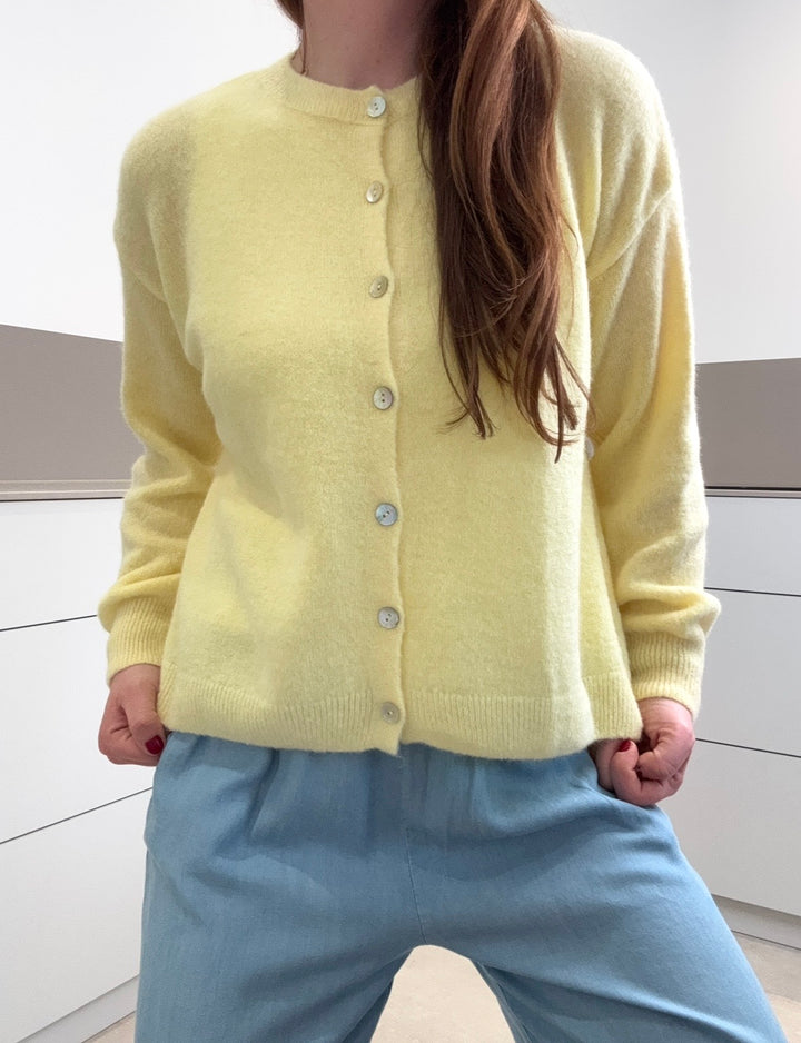 Alpaka-Cardigan - Gelb