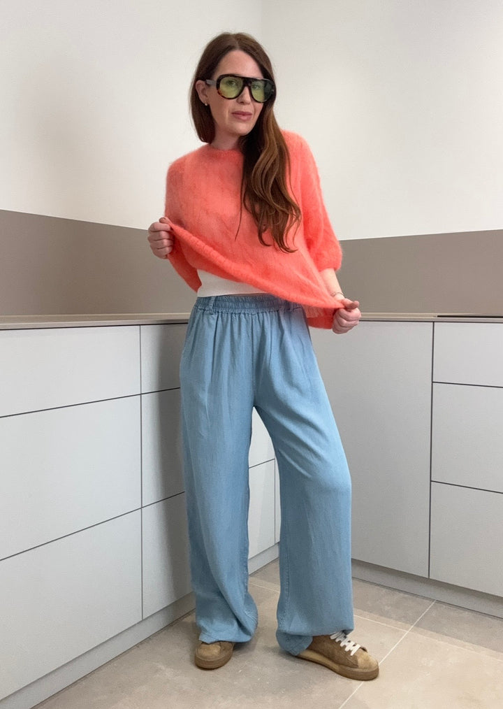 Dünnes Mohair-Shirt - Orange
