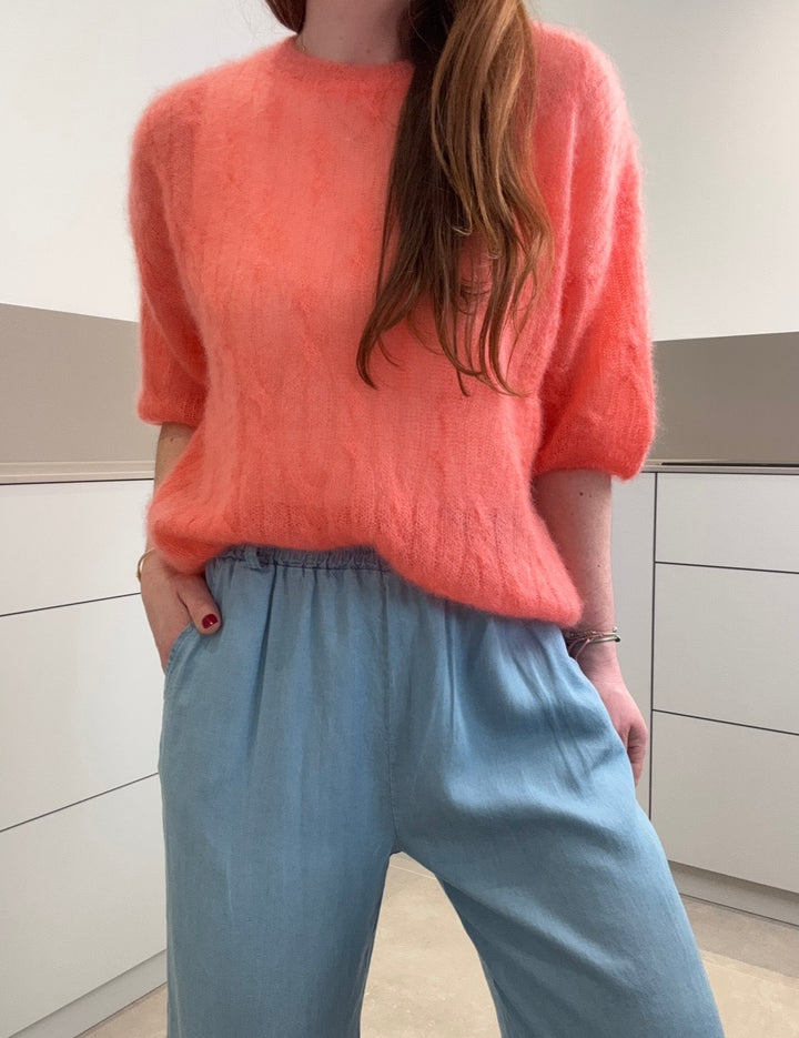 Dünnes Mohair-Shirt - Orange