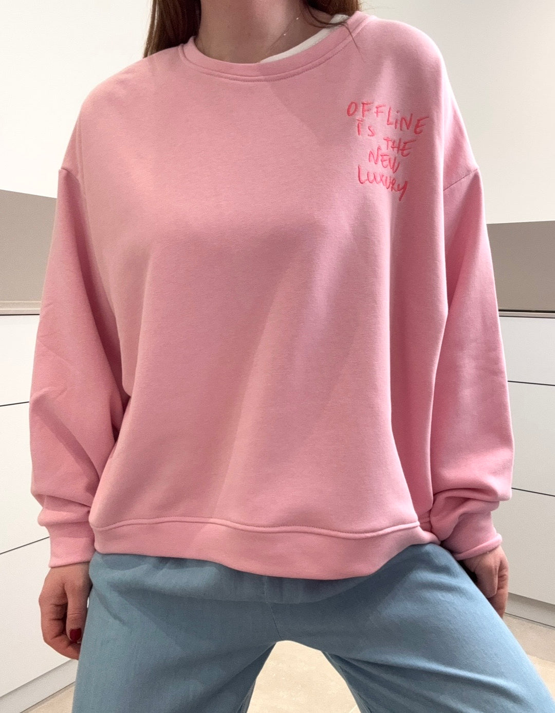 Sweater - Rosa mit Aufschrift