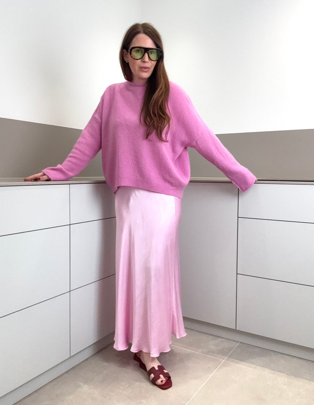 Baby-Alpaka Pullover - Flieder/Rosa