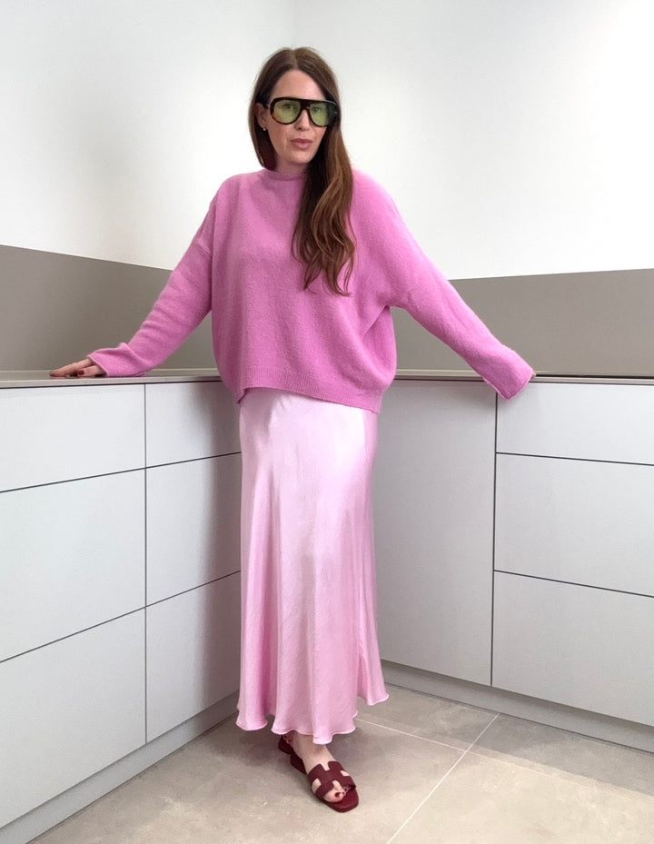 Baby-Alpaka Pullover - Flieder/Rosa