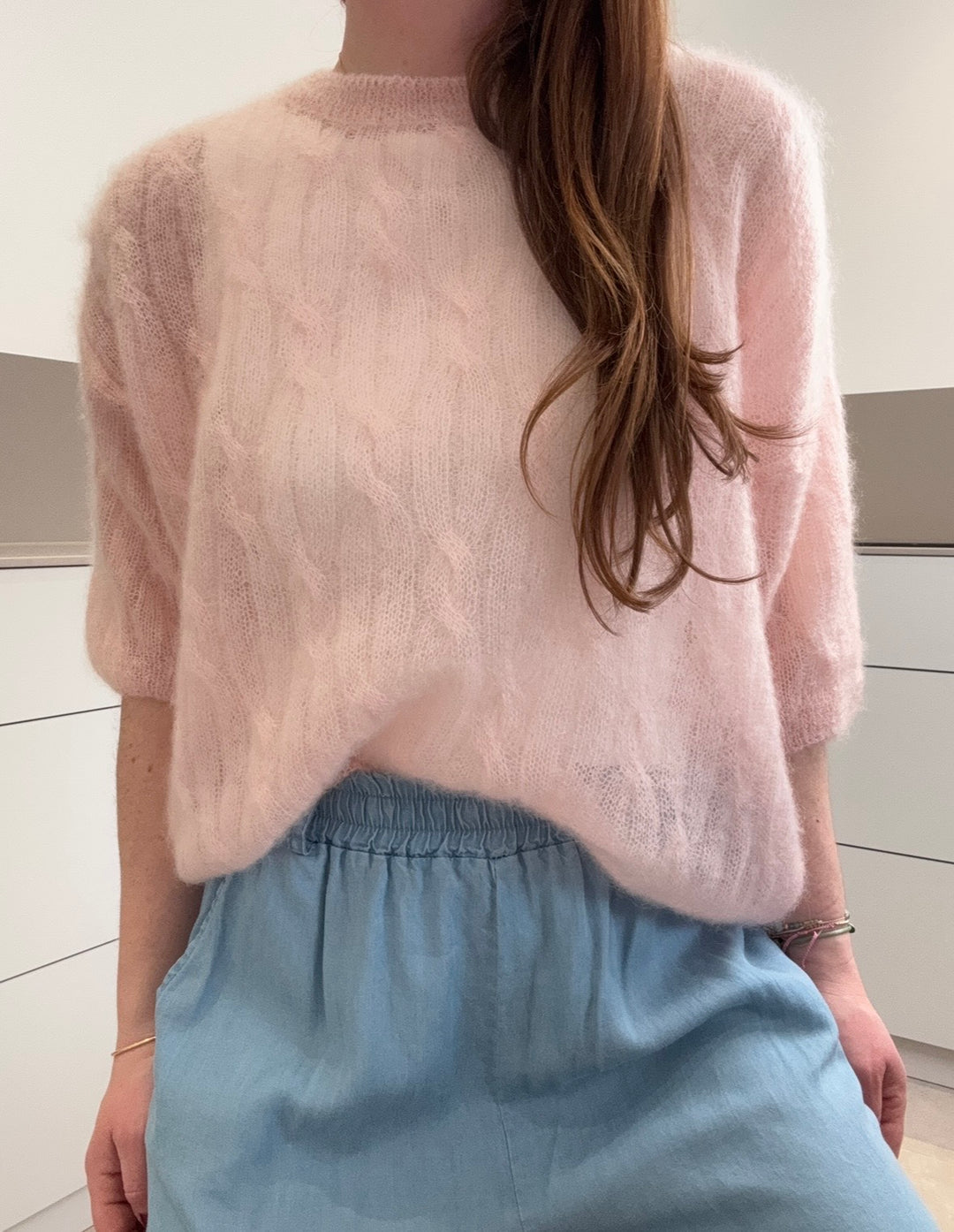 Dünnes Mohair-Shirt - Rosa