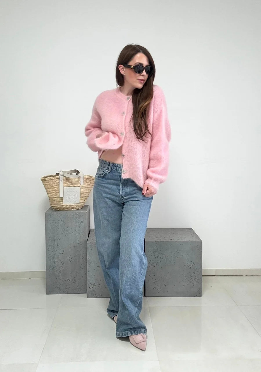 Mohair-Cardigan - Rosa