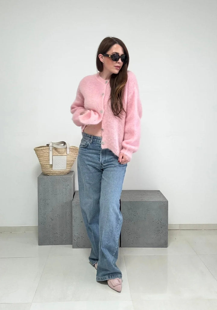 Mohair-Cardigan - Rosa