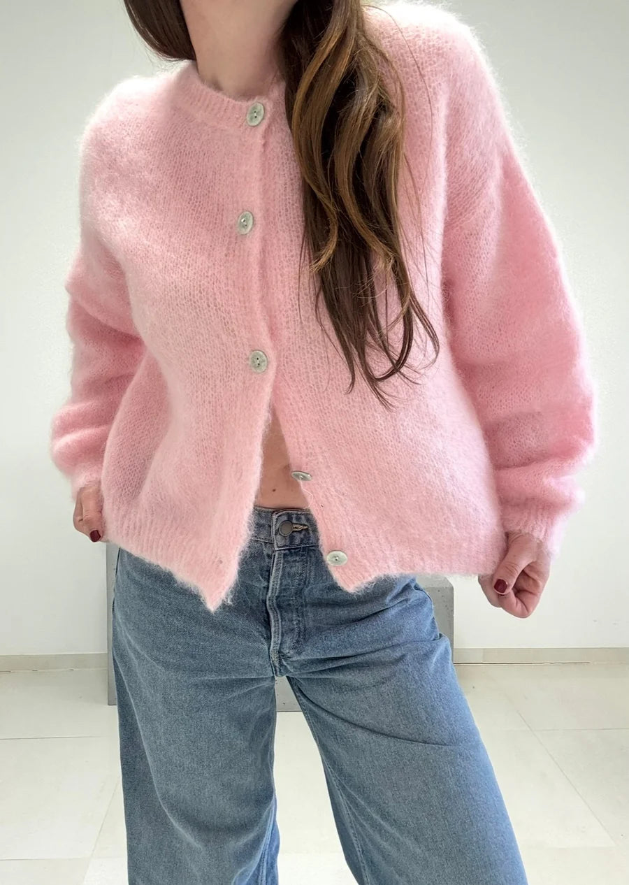 Mohair-Cardigan - Rosa