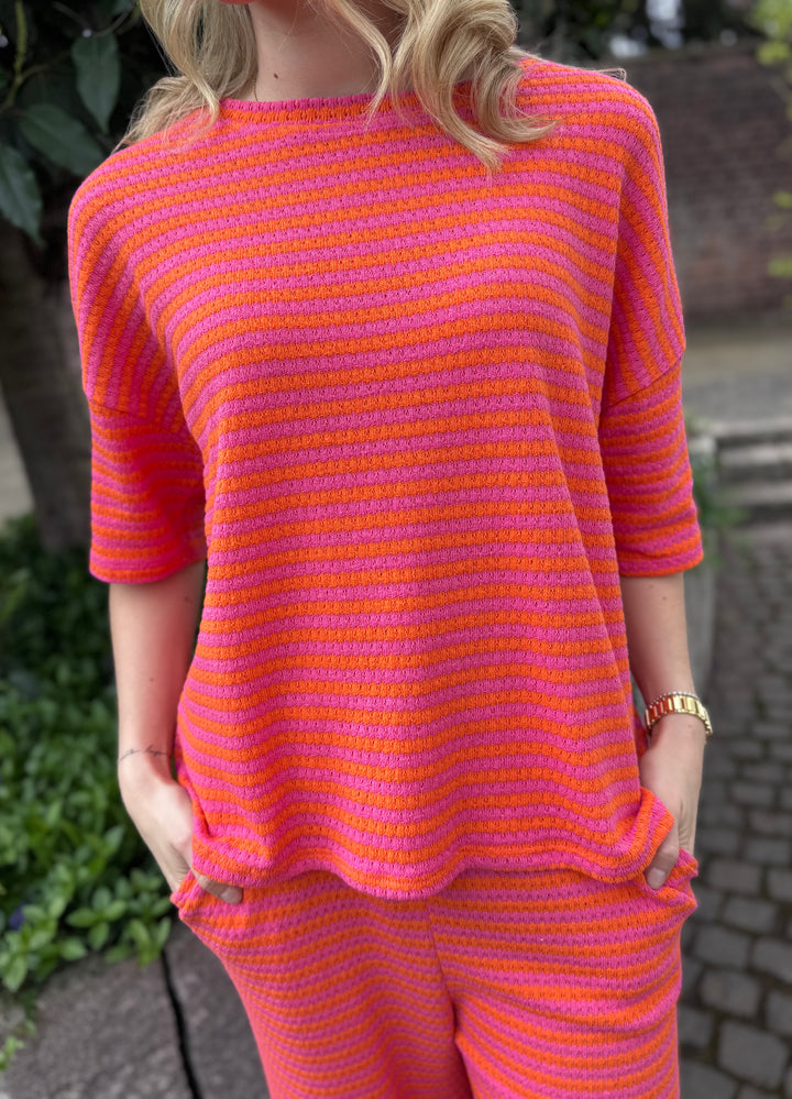 Strickshirt - Rot/Orange