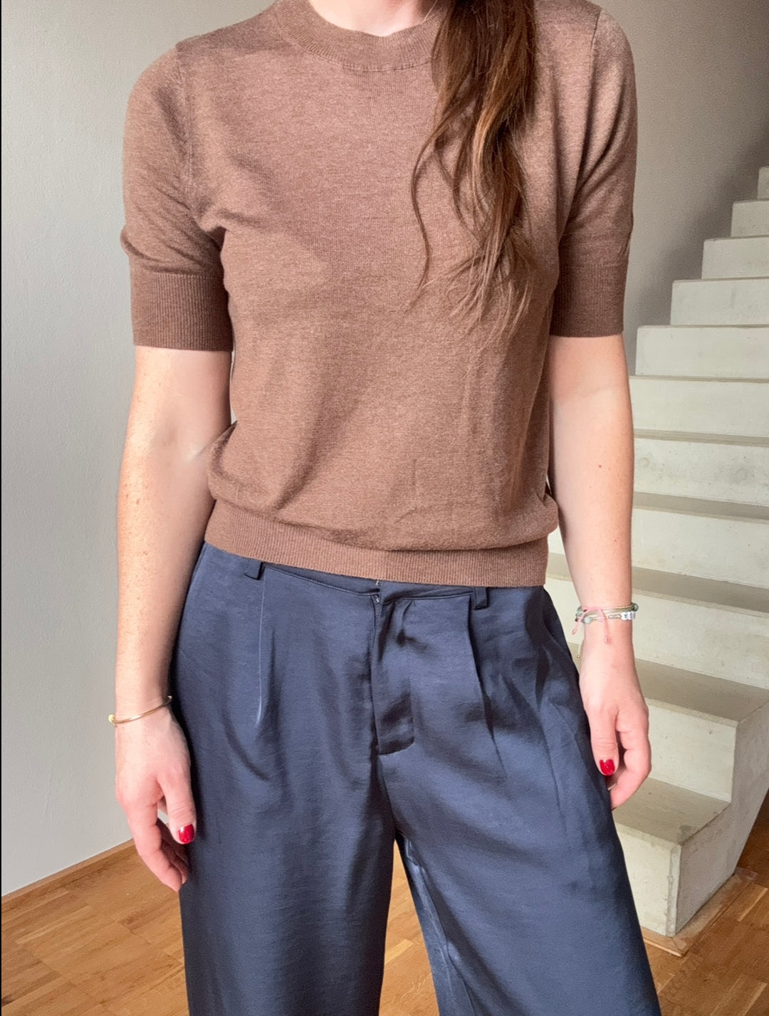 Basic-Shirt - Braun