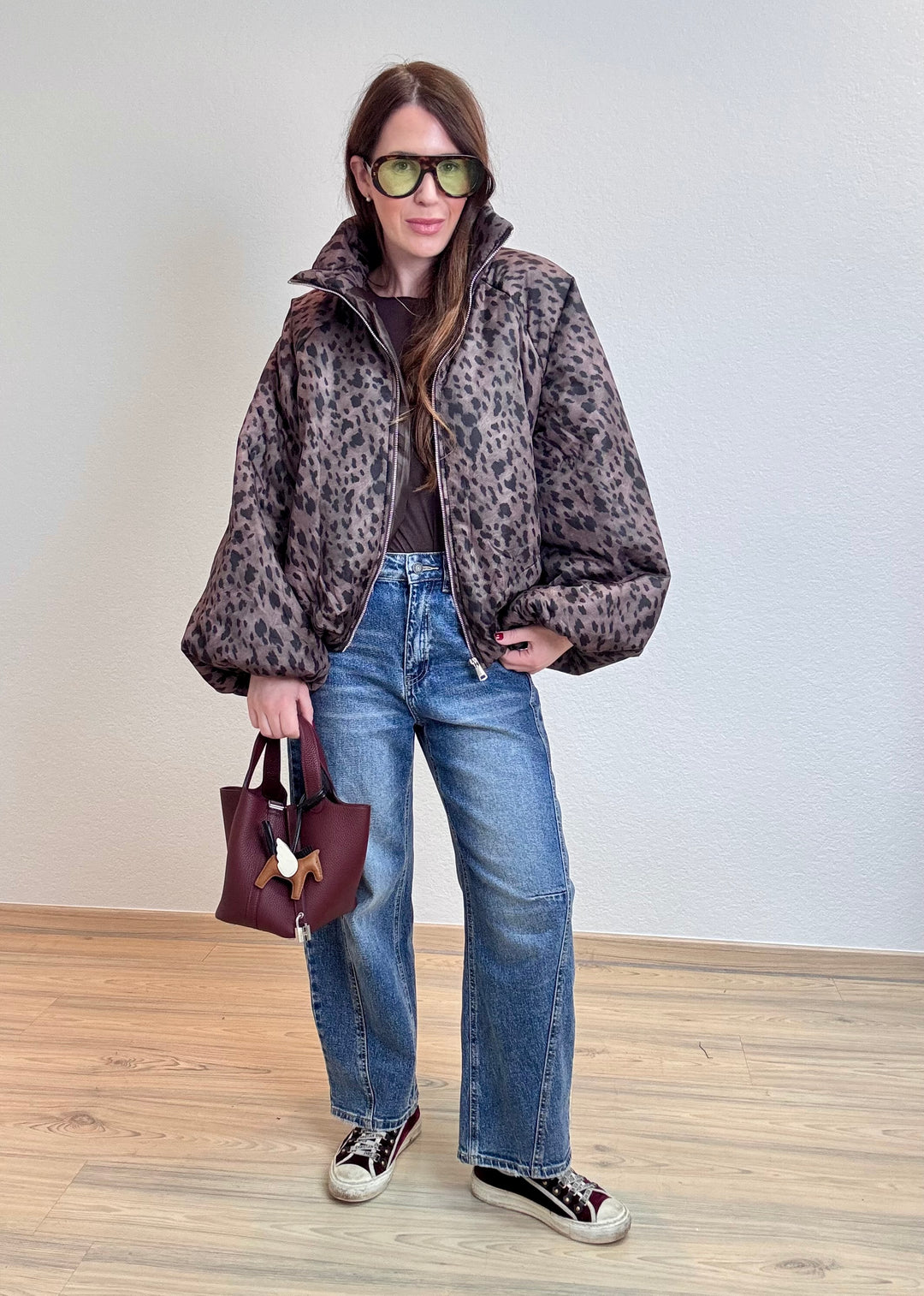 Jacke mit Print - Braun/Taupe