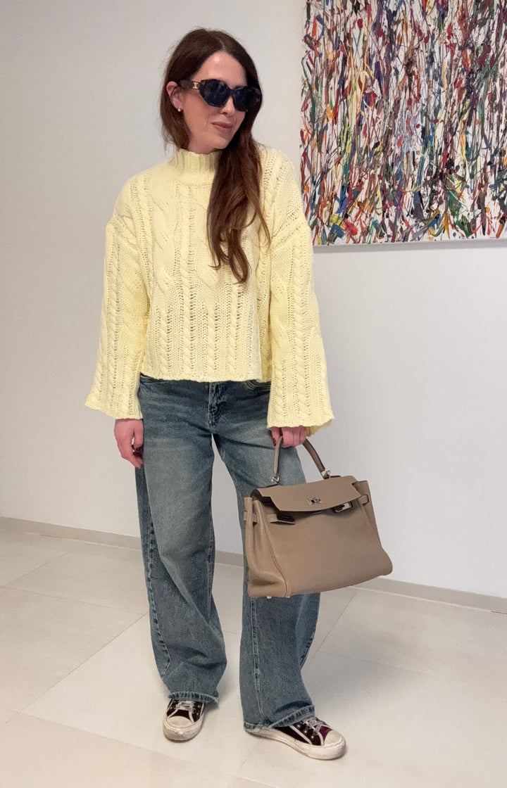 Grobstrickpullover - Gelb