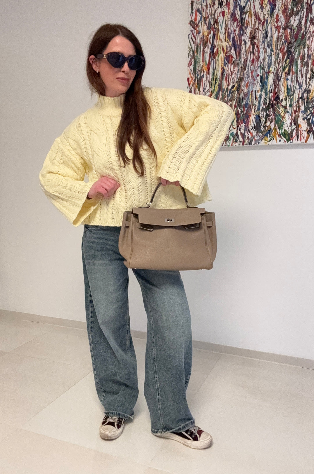 Grobstrickpullover - Gelb