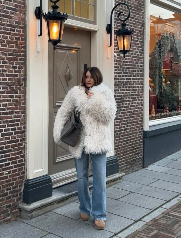 Kuschelige Jacke - Creme