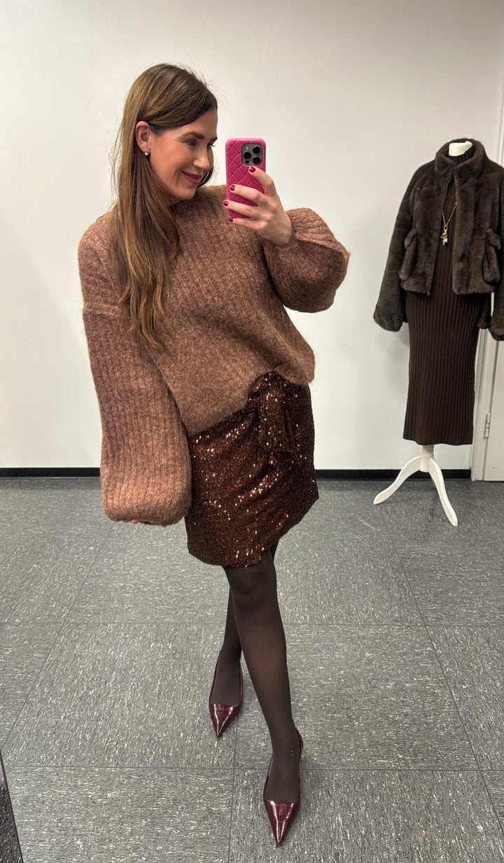 Verkürzter Pullover - Hellbraun 89